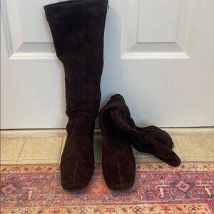 Franco Sarto Dark Brown zipper  Suede Boots